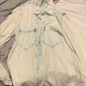 Denim button up top
